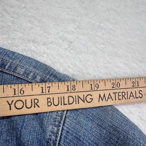 Chicos Platinum Jacket Womens Large Blue Jean Medium Wash Denim Pockets - Picture 5 of 9